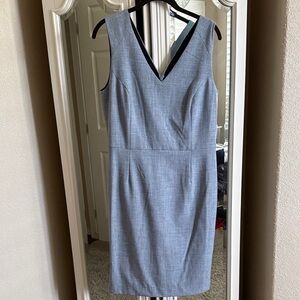 Banana Republic Sleeveless V-Neck Midi Sheath Dress in Light blue